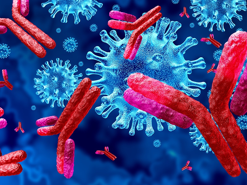 Enlarged Coronavirus and other cells on a dark backdrop. Enlarged Coronavirus and other cells on a dark backdrop.